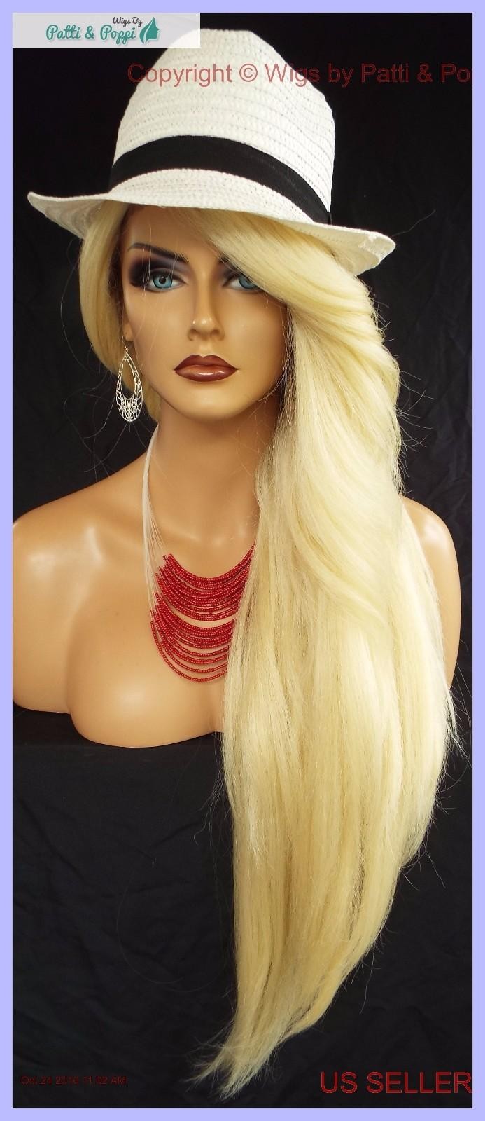 25″ Lace Front Wig Deep C-Part Heat Safe Straight Hair Color 613 Unisex