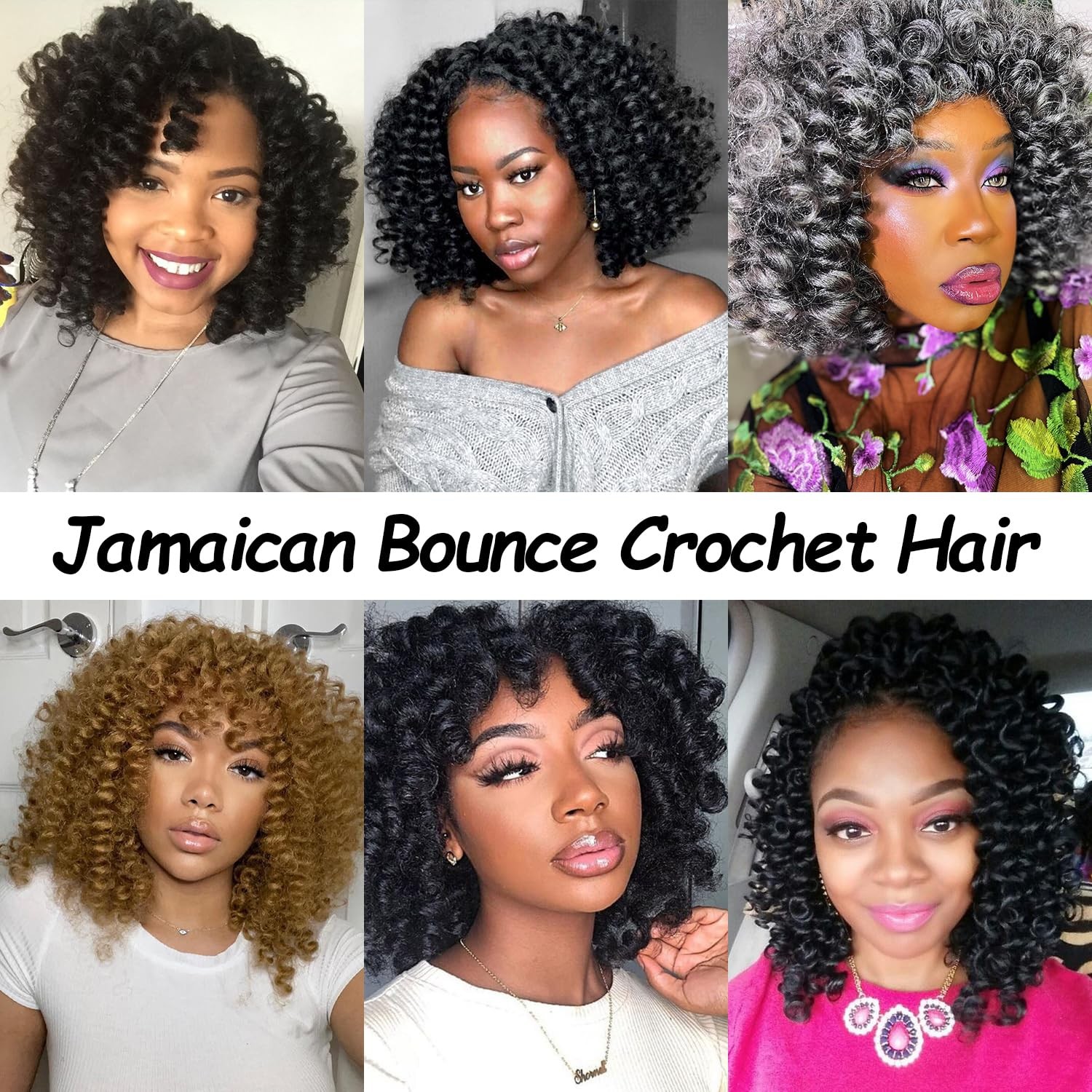 Kenkenten Jamaican Bounce Crochet Hair-4 Packs Deal 8 Inch 22Roots Jumpy Wand Cu