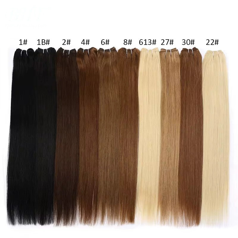 Double Weft Sew in Hair Extensions Brazilian Remy Human Hair Weave Bundles 95gr