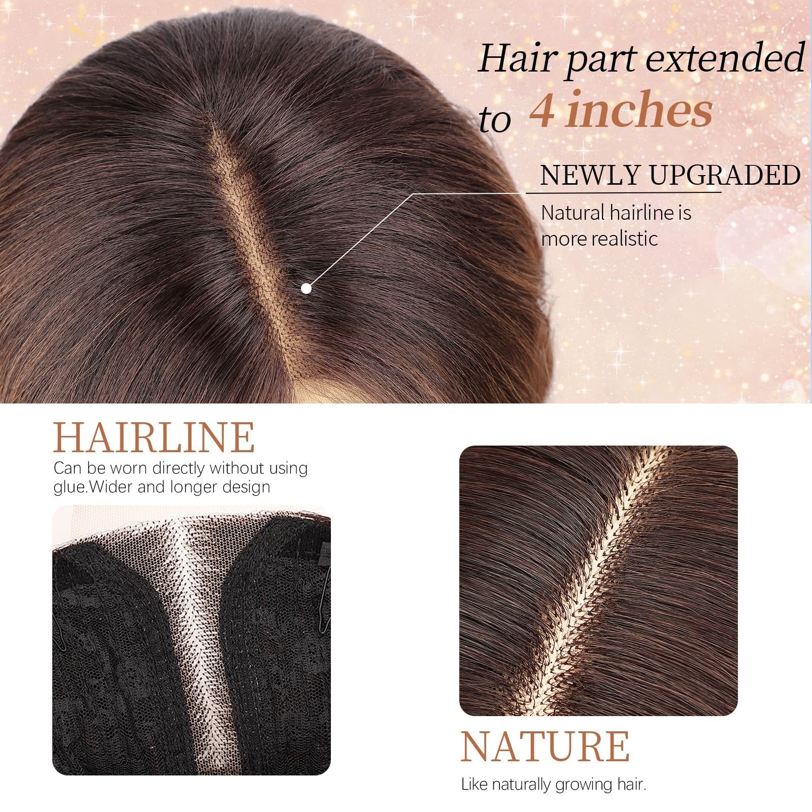 26In Long Wavy Wig – Brown & Blonde Mixed, Heat-Resistant, Natural Hairline, Mid