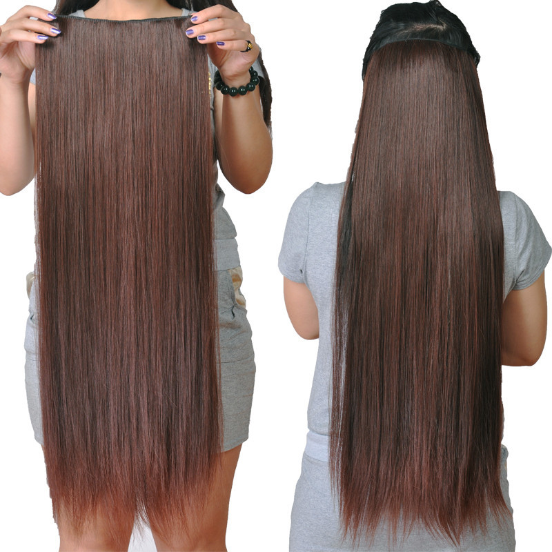 100g 150g 200g 16-30″ Clip One-piece Human Hair Extension Full Head More Color