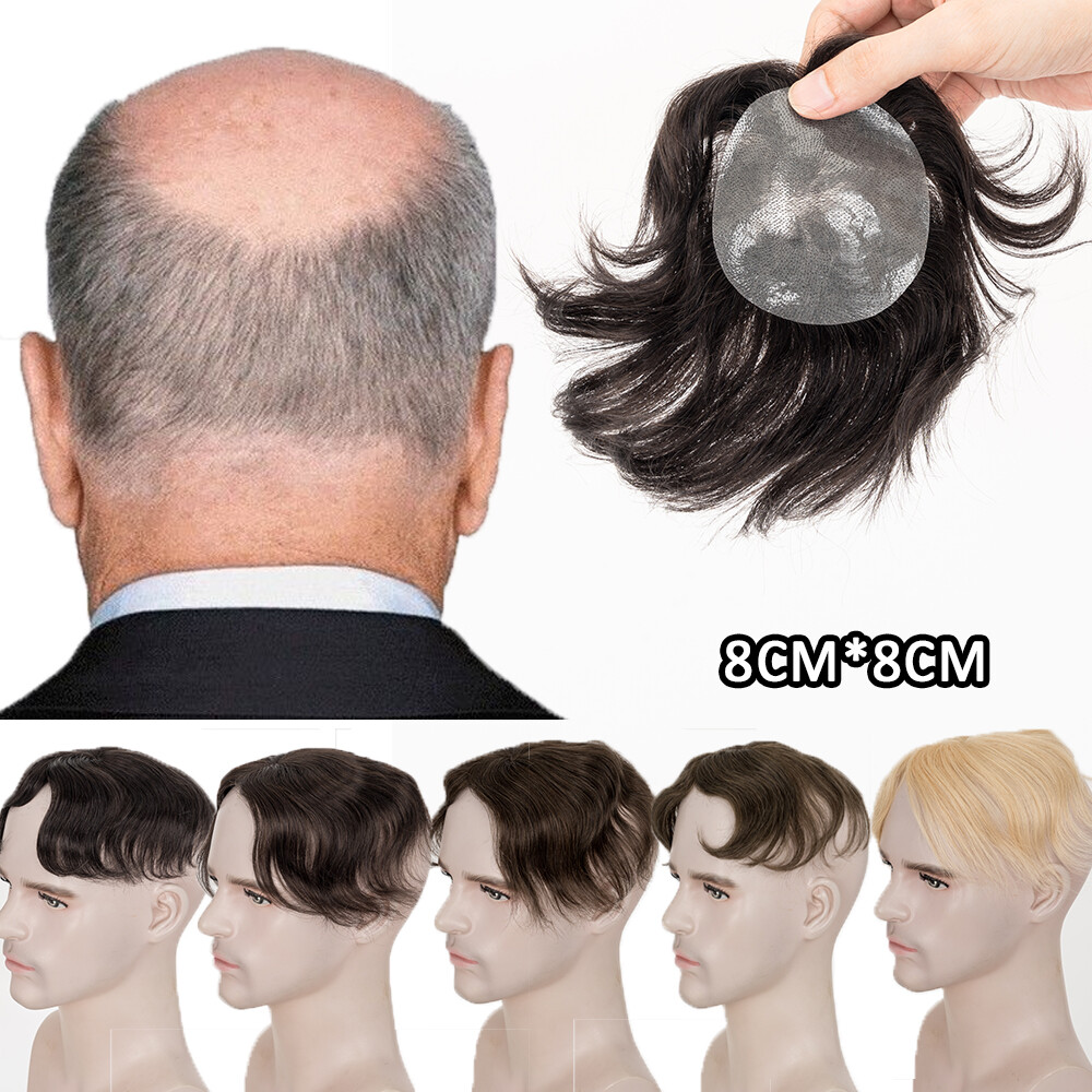 Bald Spot Hair Patch Toupee for Men Full PU Skin Base Cover-up Hair Patche Piece