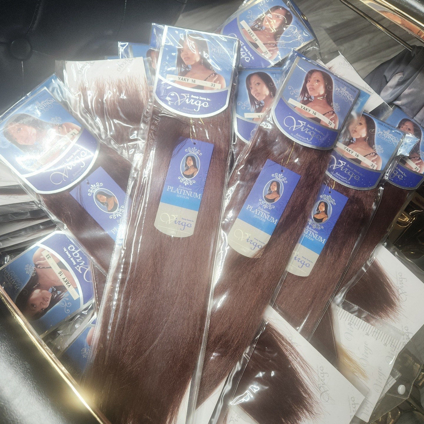 Virgo Platinum Edition Human Hair Weaving Extension Straight 16″ Color 33