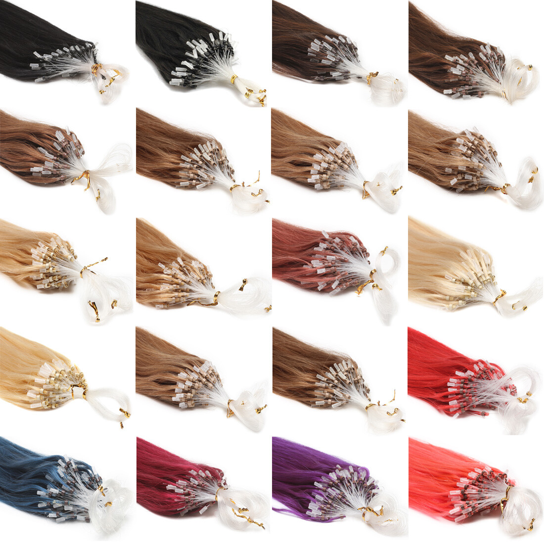 Micro Link Hair Extensions Remy Human Hair Micro Beads Loop Straight Hair 10A US
