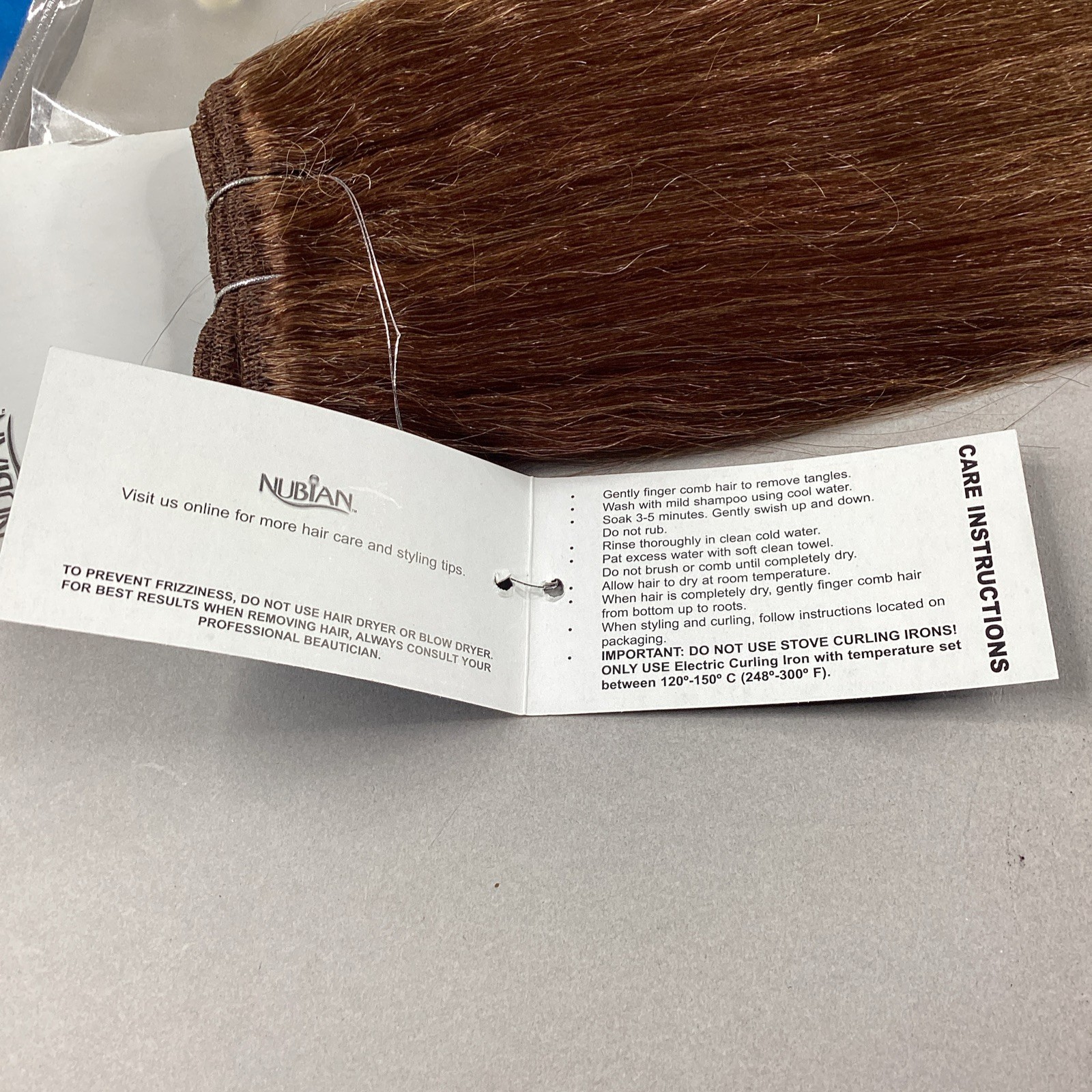 14” Straight Weave #F502 Brown Blonde Nubian Synthetic Blend Hair Extensions