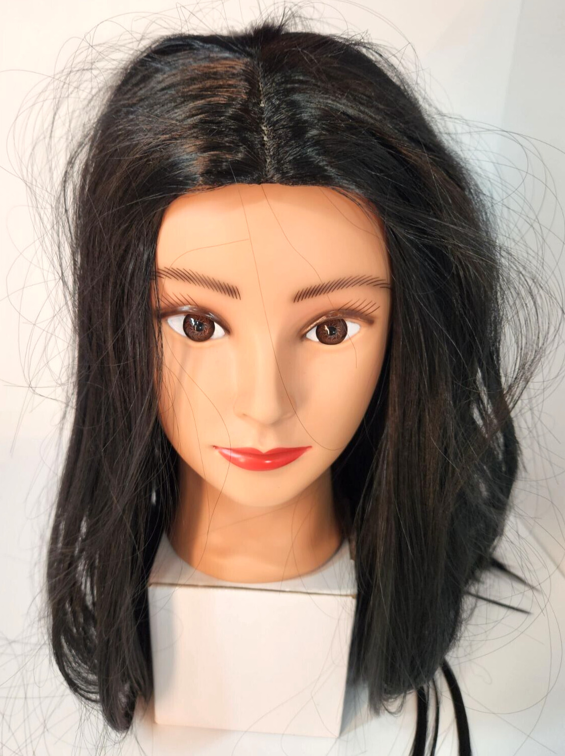 24″ Straight #1B Natural Black Wig 180% Density Hair Daily Use Fashion Stylable
