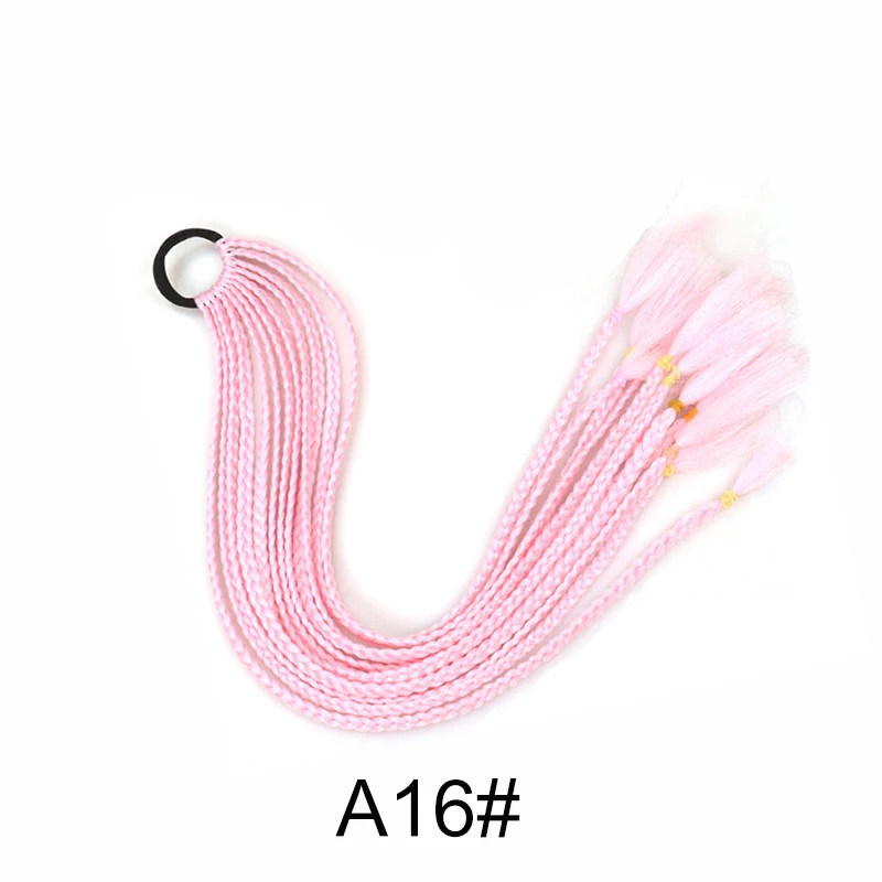 Gradient Colored Braided Ponytail Extension Elastic Rubber Band for Women Girls
