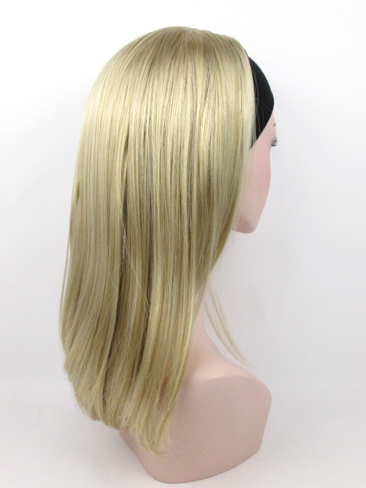 WOMENS 18″ LONG STRAIGHT HAIR LAYERED WIG HAIRPIECE W/ ELASTIC HEADBAND PATRICIA