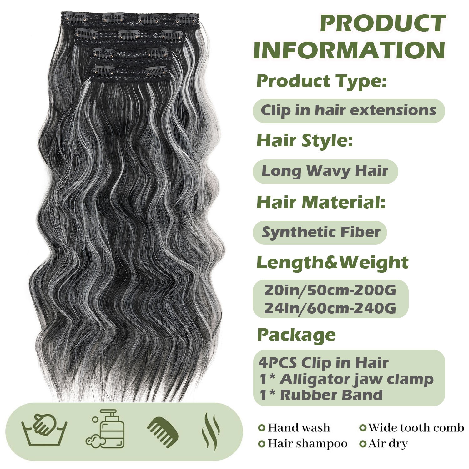 2026 Upgraded 4 PIECES Clip In 100% Real Hair Extensions Full Head as Human Hair