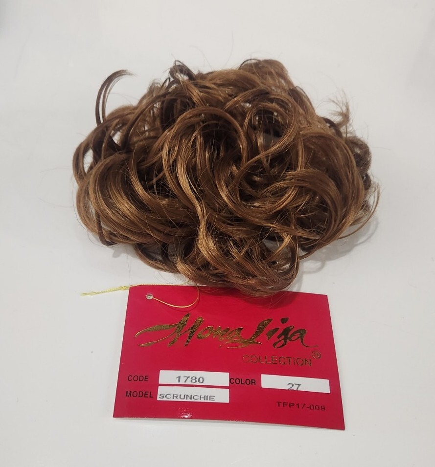 Curly Scrunchie Ponytail Synthetic 3″ 27 Strawberry Blond Messy Bun