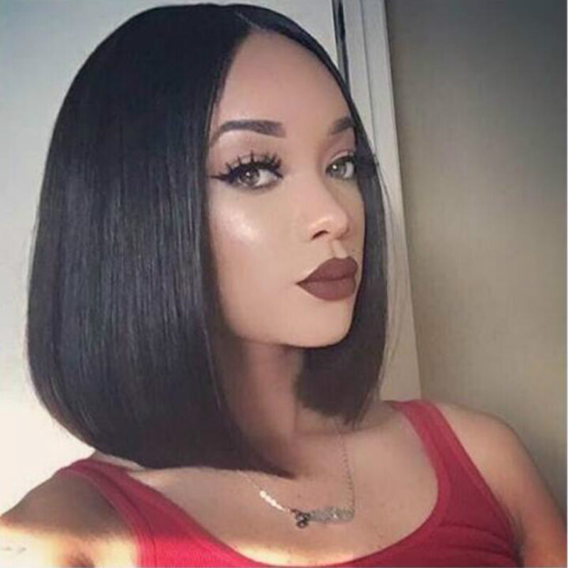 US Women Natural Short Wigs Curly Bob Hair Wavy Wigs Brown Black Brown Wig