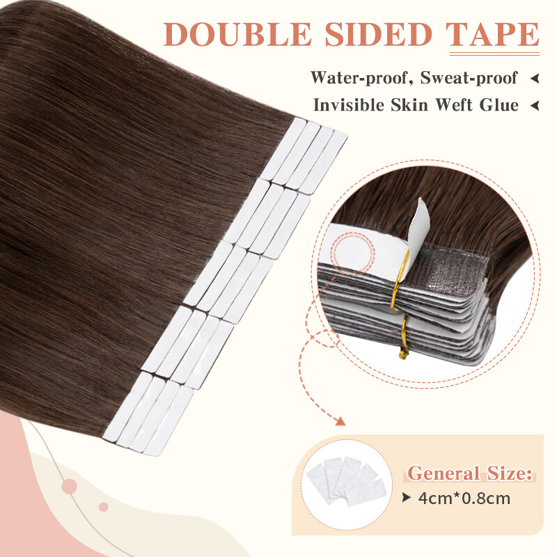 Tape In Human Hair Extensions 100% Remy Hair Seamless Skin Weft Double Drawn