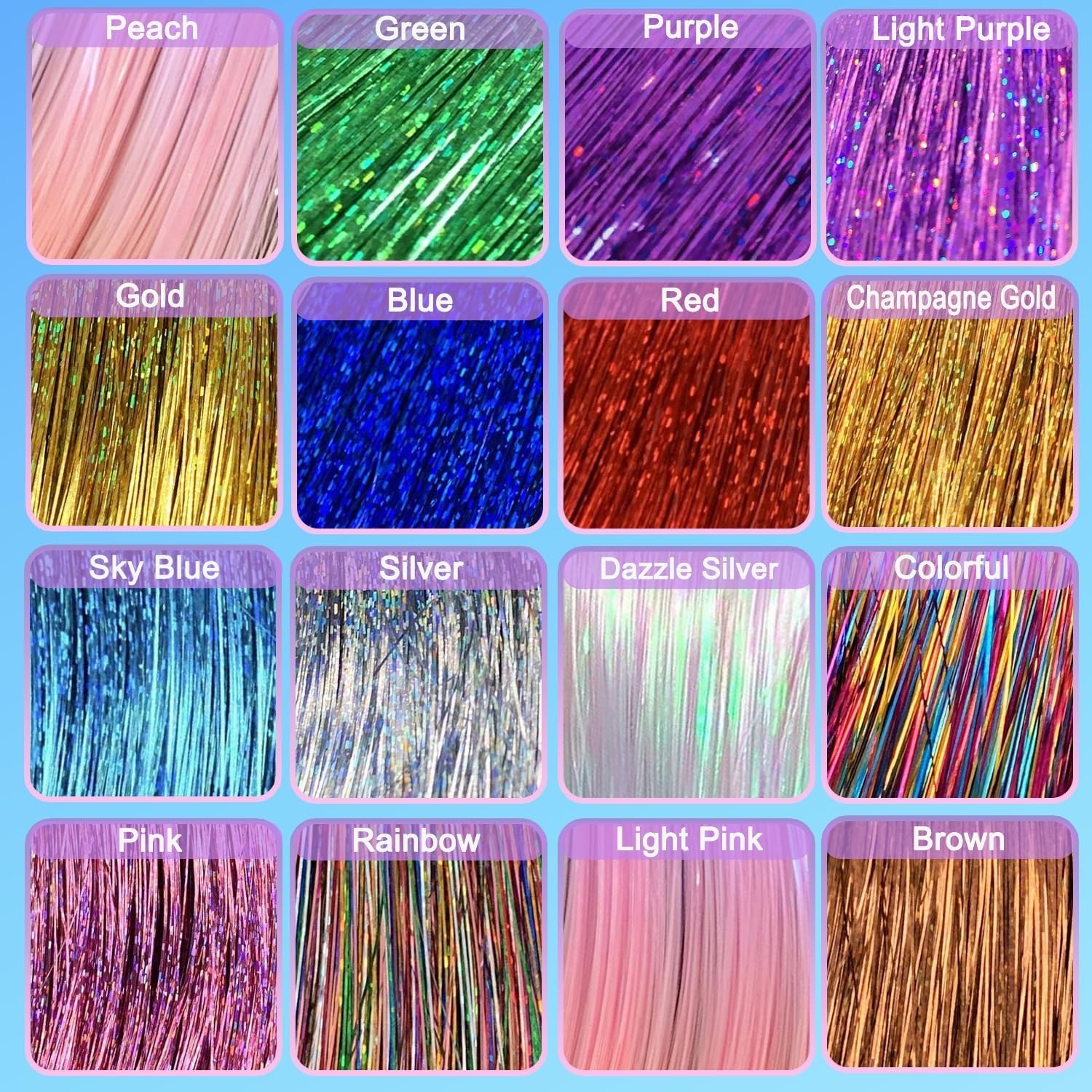 Glamorous 48-Inch Heat Resistant Hair Extensions Kit – 3500 Strands in 16 Colors