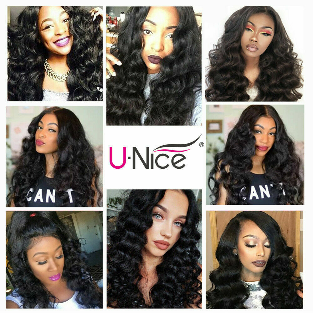 UNice Peruvian Natural Wave 3 Bundles Human Hair Extensions With Lace Closure US