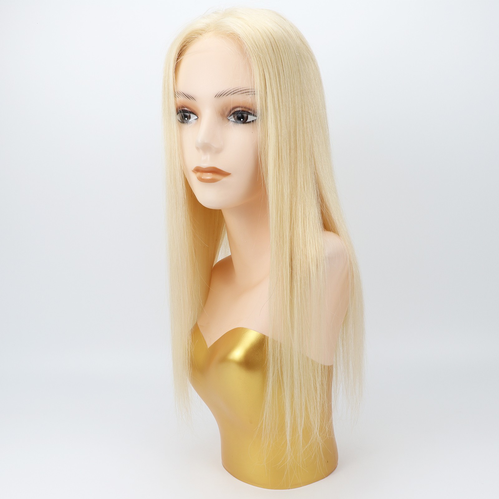 #613 Light Blonde Real Remy European Human Hair Lace Closure Topper For Woman