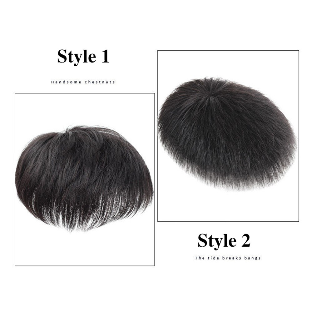 Short Hairpiece Real Human Hair Clip in Tape Hair Pieces Wig Toppers For Men