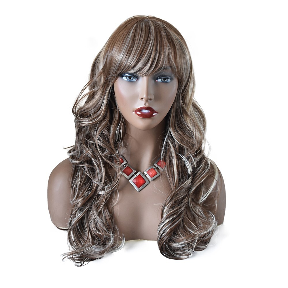 Long Wavy Women Wig Synthetic Black Brown Hair Fashion Cosplay Party Wigs 26″ US