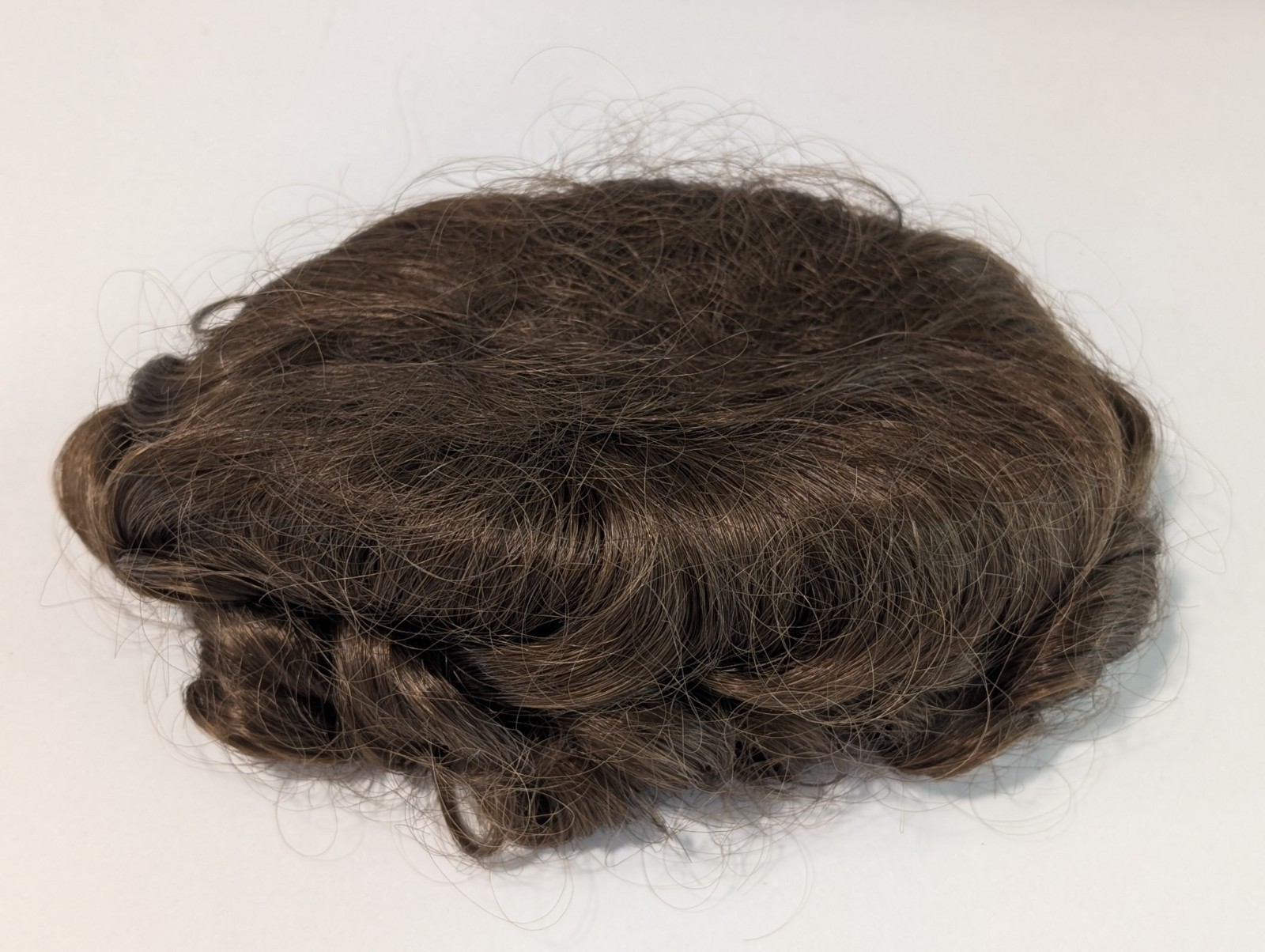 Brown Curly Hair Wig, Size 18, Synthetic Fibers, Made In Japan