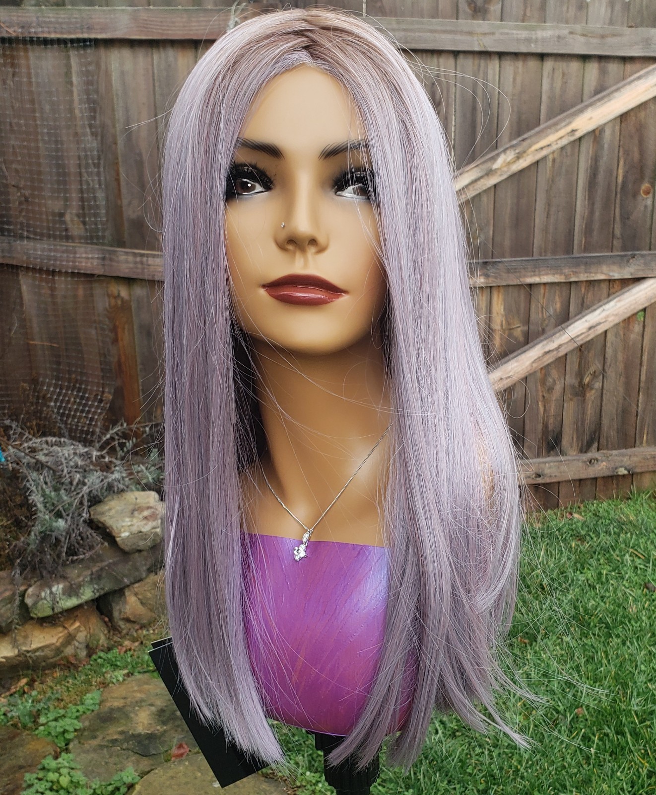 Belle Tress Wanderlust Wig Iced Lavender Latte NEW w/tags LACEFRONT MONOPART 1