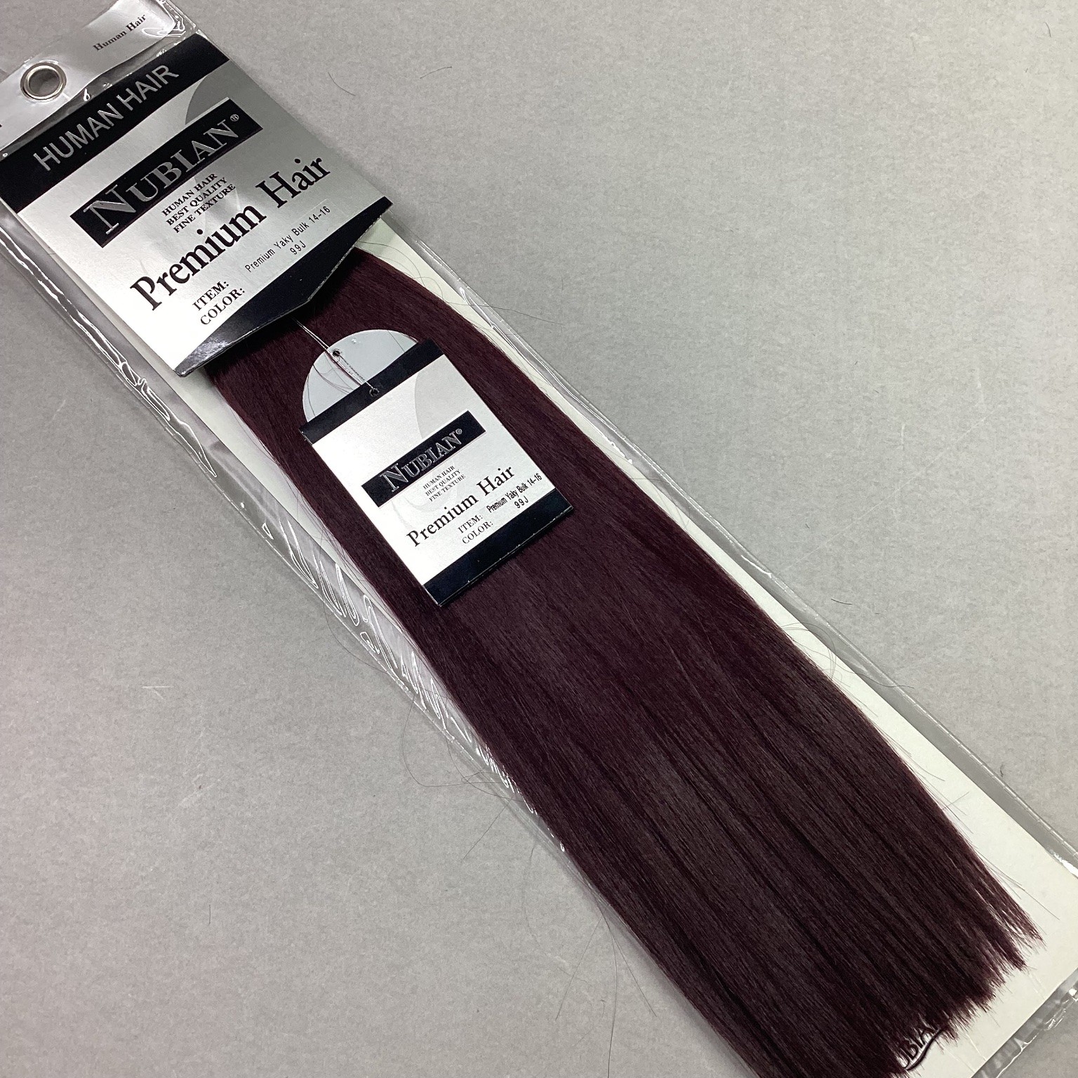 Nubian Premium Yaky Bulk Human Hair Extensions 14-16 Inch Color 99J Tangle Free