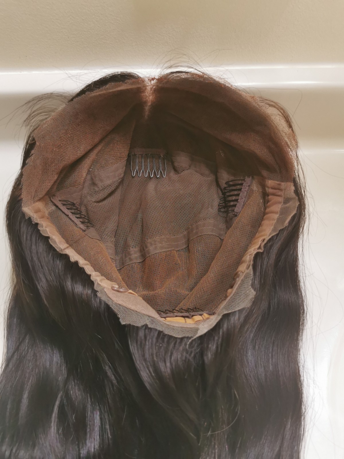 High Quality Full Lace Wig Natural Black Straight Human Hair Wig 28″
