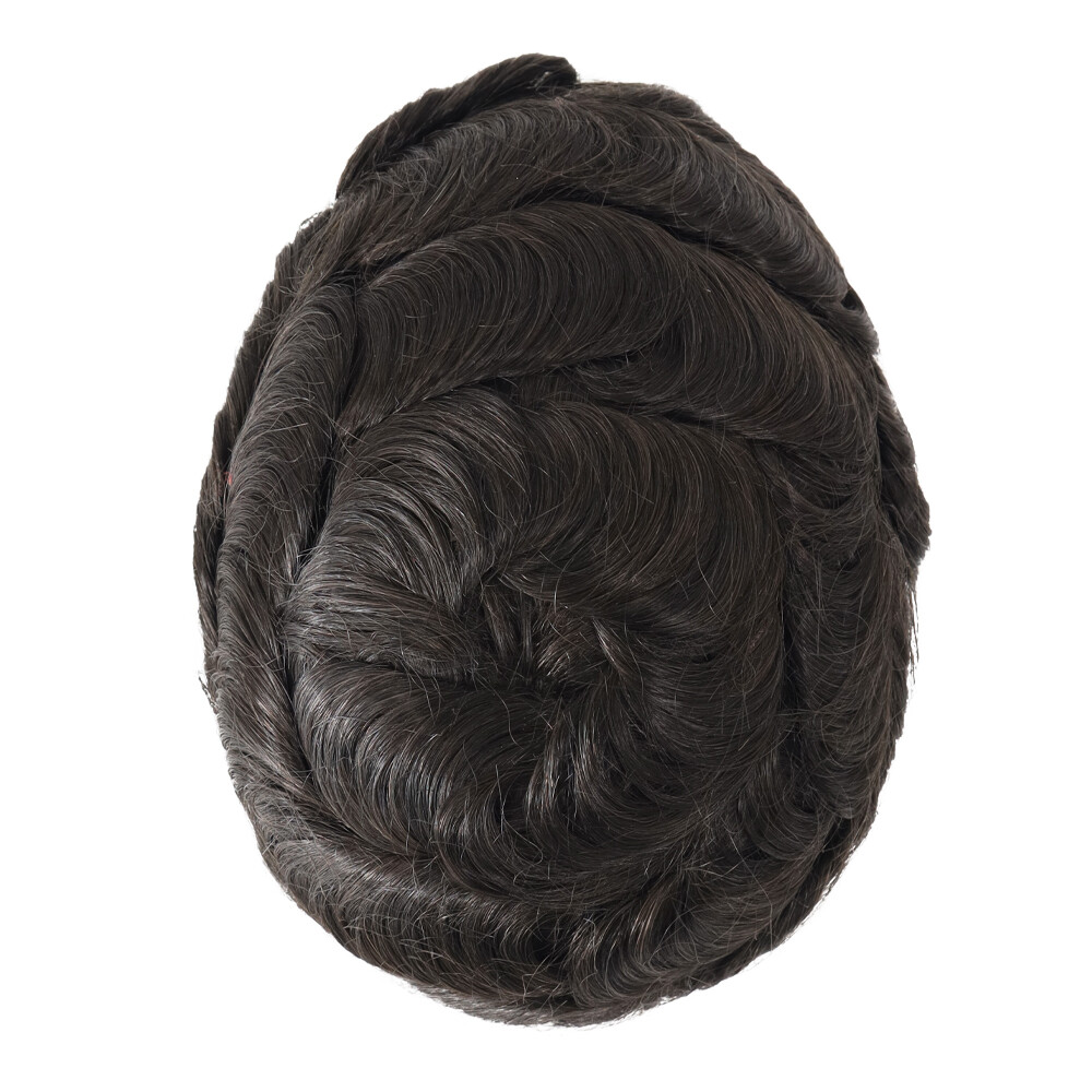 Toupee for Men Human Hair System Full French Lace Black Hair Replacement 8X10