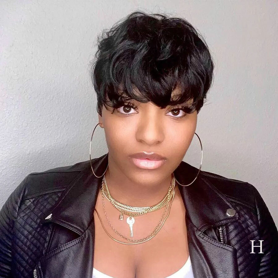Short Pixie Wigs Brazilian Human Hair Pixie Cut Wigs Short Cute Wigs Natural Wig