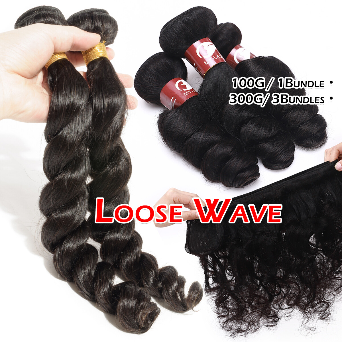100% Human Hair Bundles Remy Virgin Hair Extensions Straight / Body / Water Wave