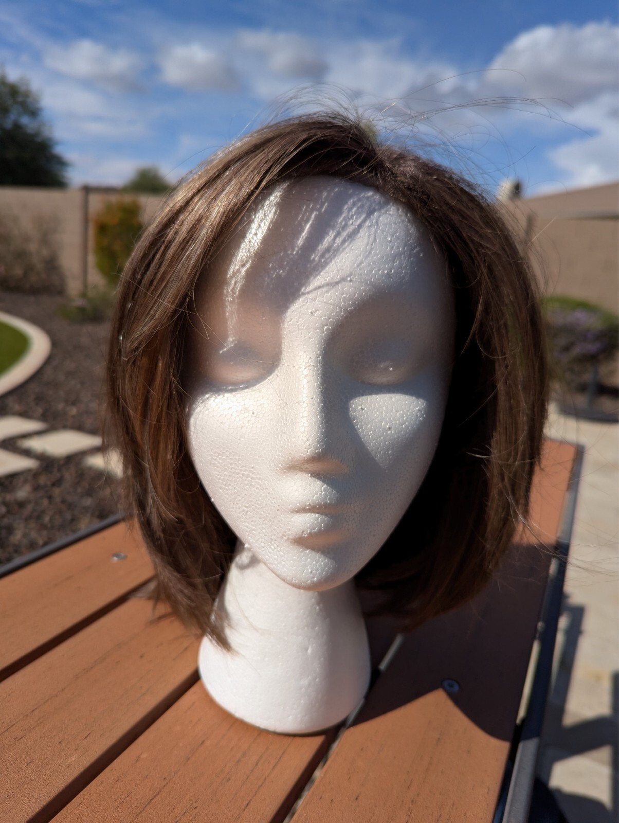 Susie’s Wig – synthetic, natural highlights, washable