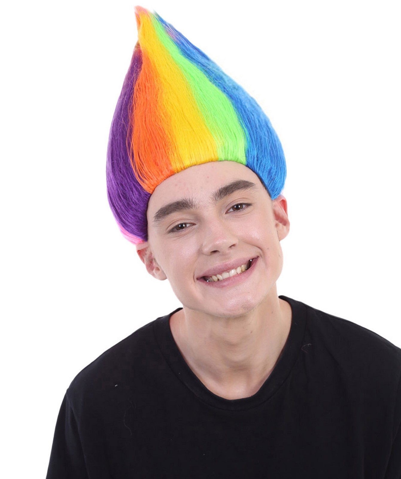 Unisex Rainbow Colors Straight Troll Synthetic Wig For Festival Halloween,HM-087