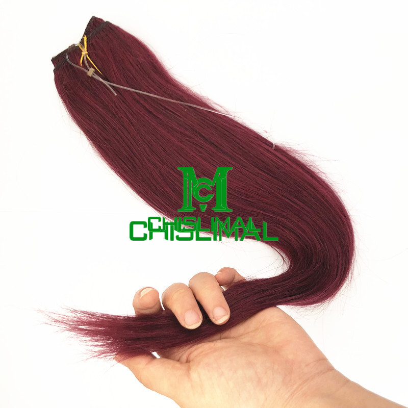 8A good Straight Remy Human Hair Hidden Invisible Wire Hair Extensions highlight