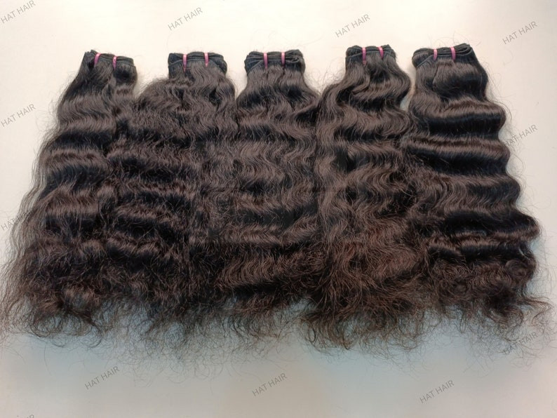 14 inch Raw Curly Indian Human Hair Extensions, 100% unprocessed hair