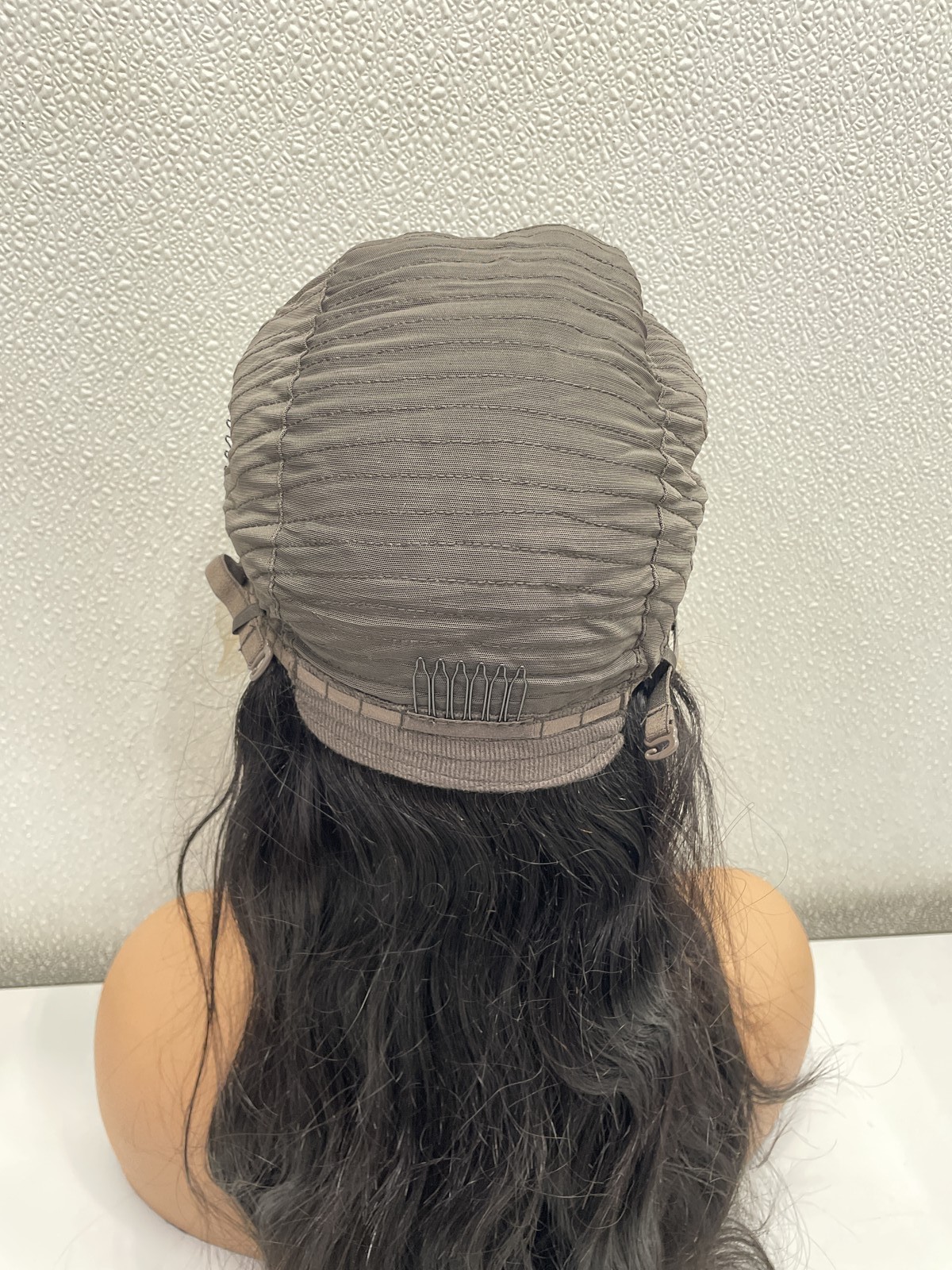 Natural Black Human Hair Blend Lace Front Glueless Wig, 24″