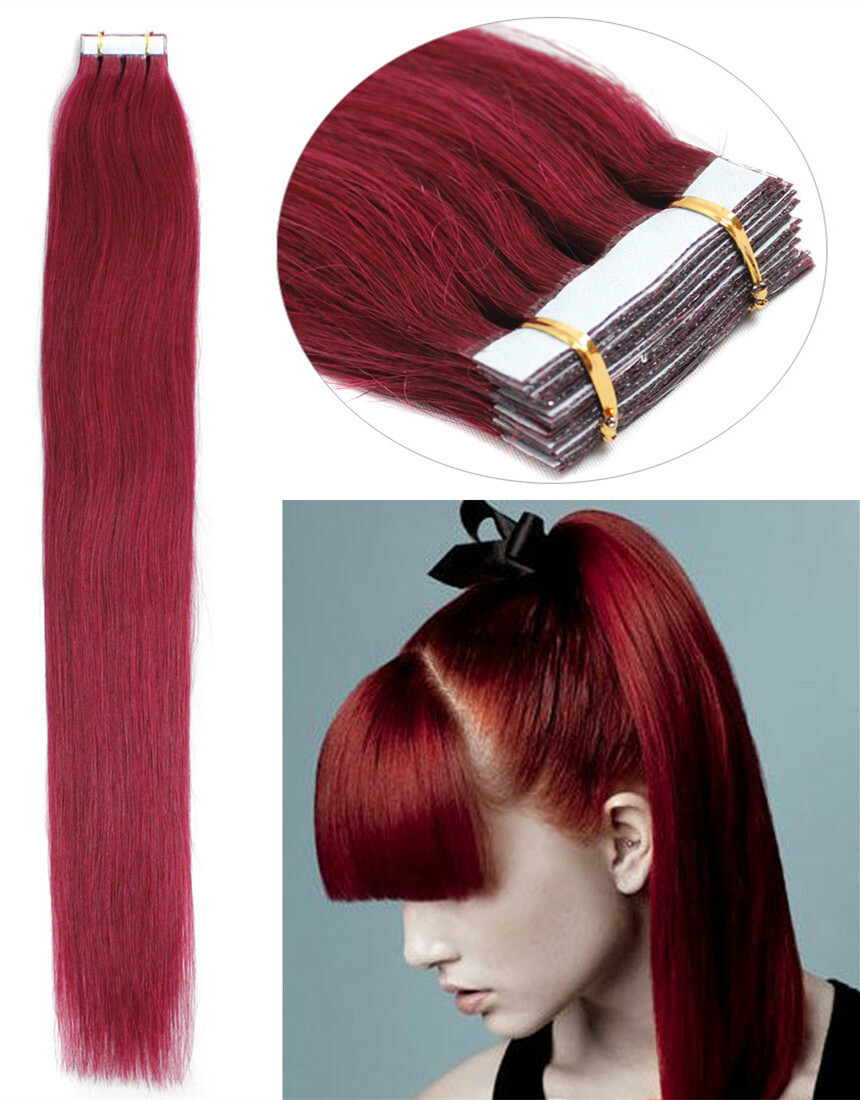 Seamless Super Tape in Human Hair Extensions Skin Weft Straight Remy Hair Thick