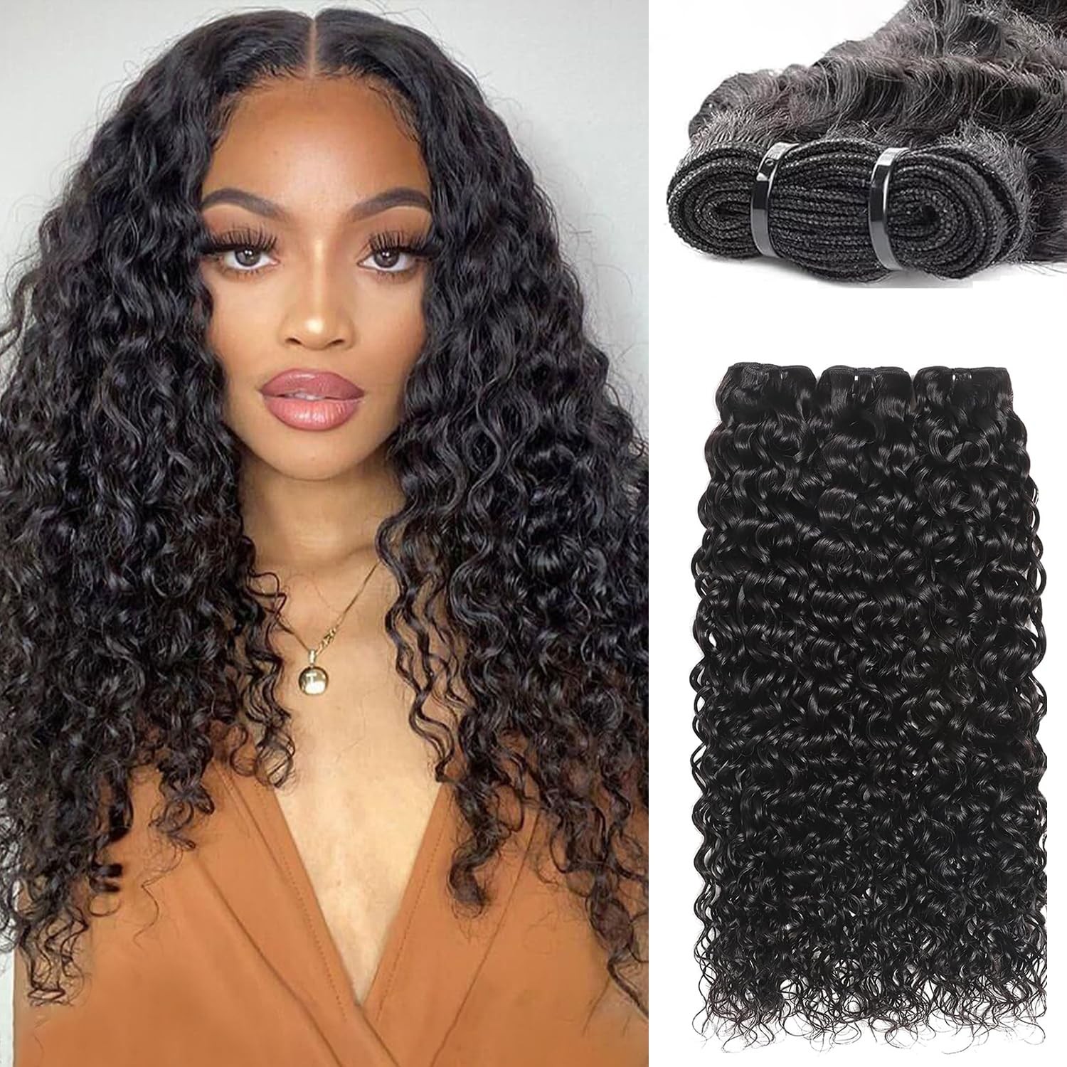 12A Water Wave Human Hair Bundles 16 18 20 Inch Wet And Wavy Bundles Human Hair
