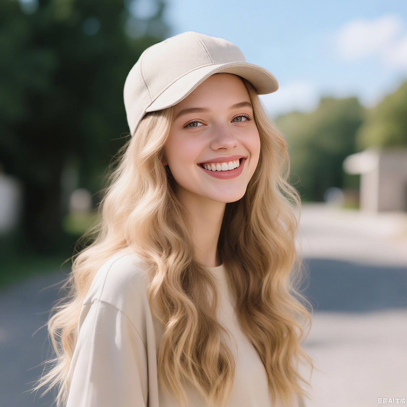 Baseball Cap with Curly Hair Wig,White Golden Hat Wave Wigs,Hair Hat