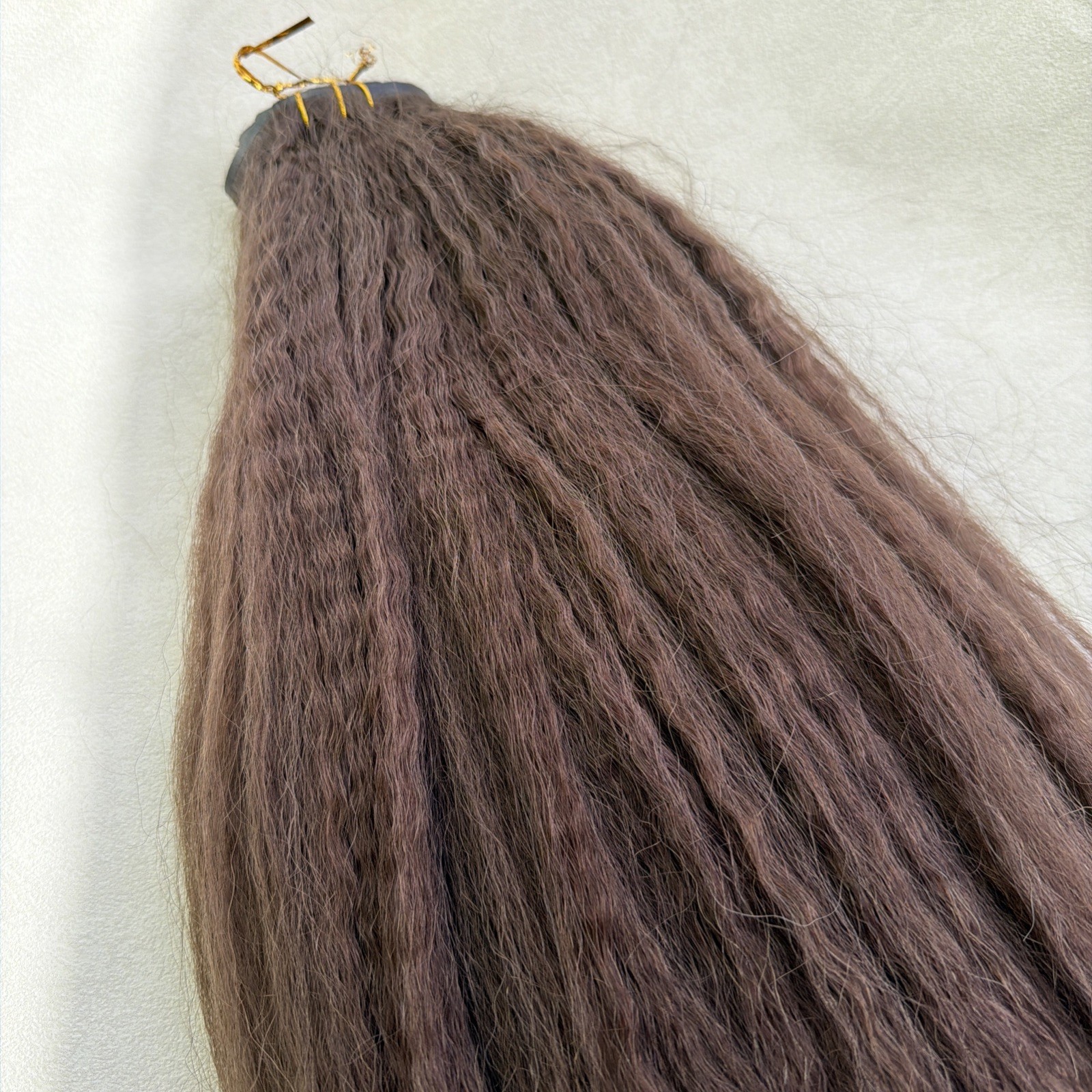 BELLAMI Silk Seam Textured Clip Ins NEW Dark Brown Ash Brown Ombre Blowout 24”