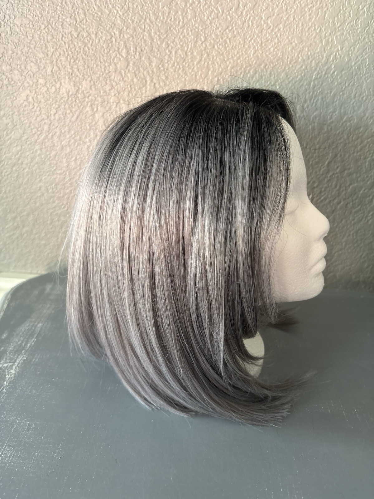 Sensationnel Cloud 9 Swiss Lace Wig Gray Silver Ombre Bob New