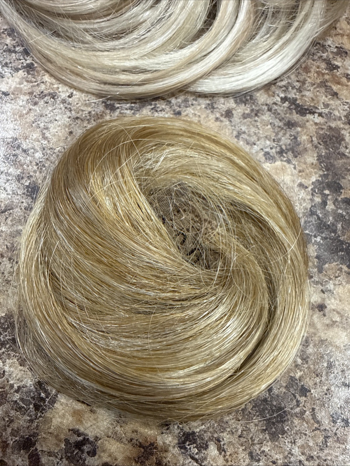 2 BEAUTIFUL Blonde Messy Hair Scrunchies Hair Buns Open Package