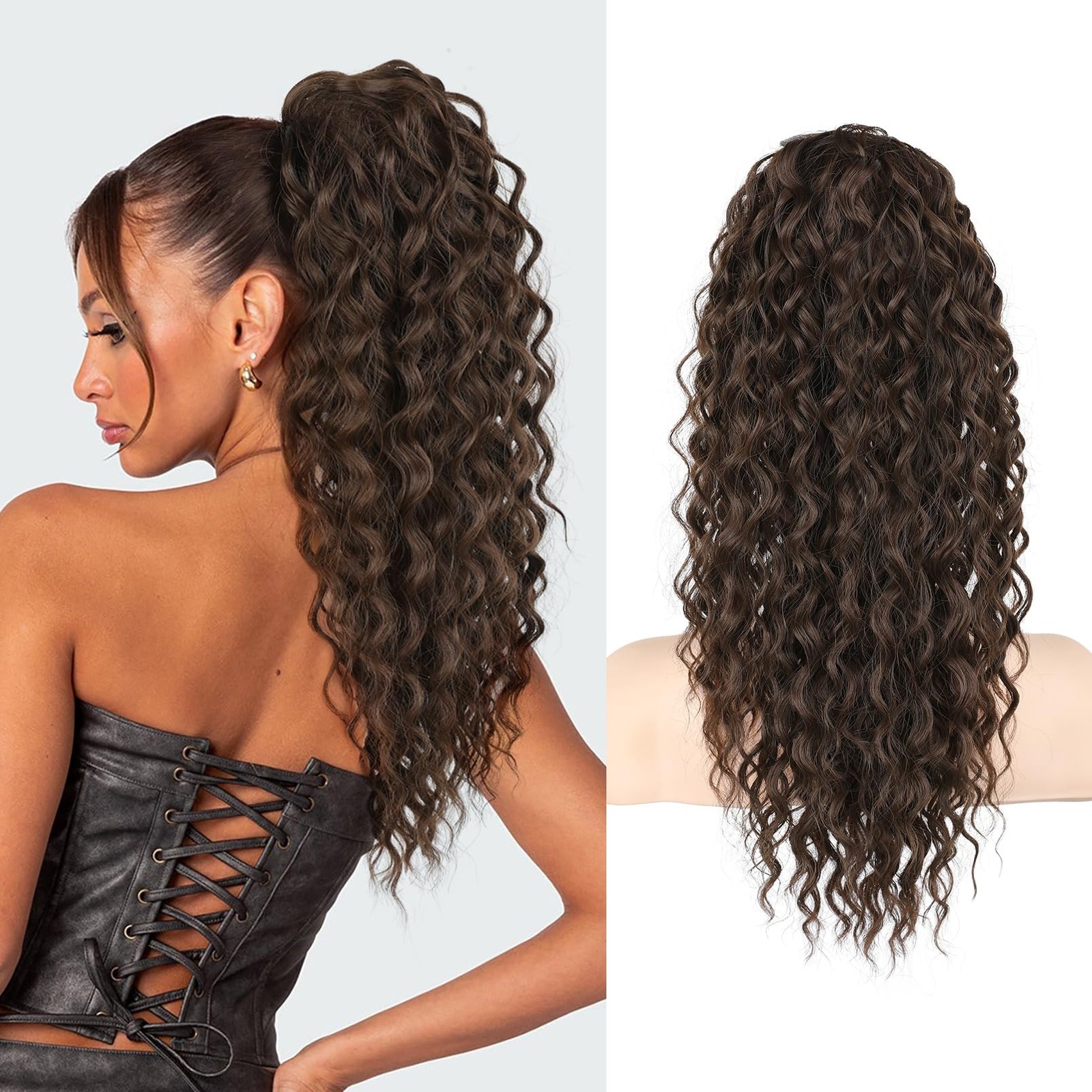 SEIKEA Ponytail Extension PT005 Isabella 18″ Bohemian Curly Drawstring Pony
