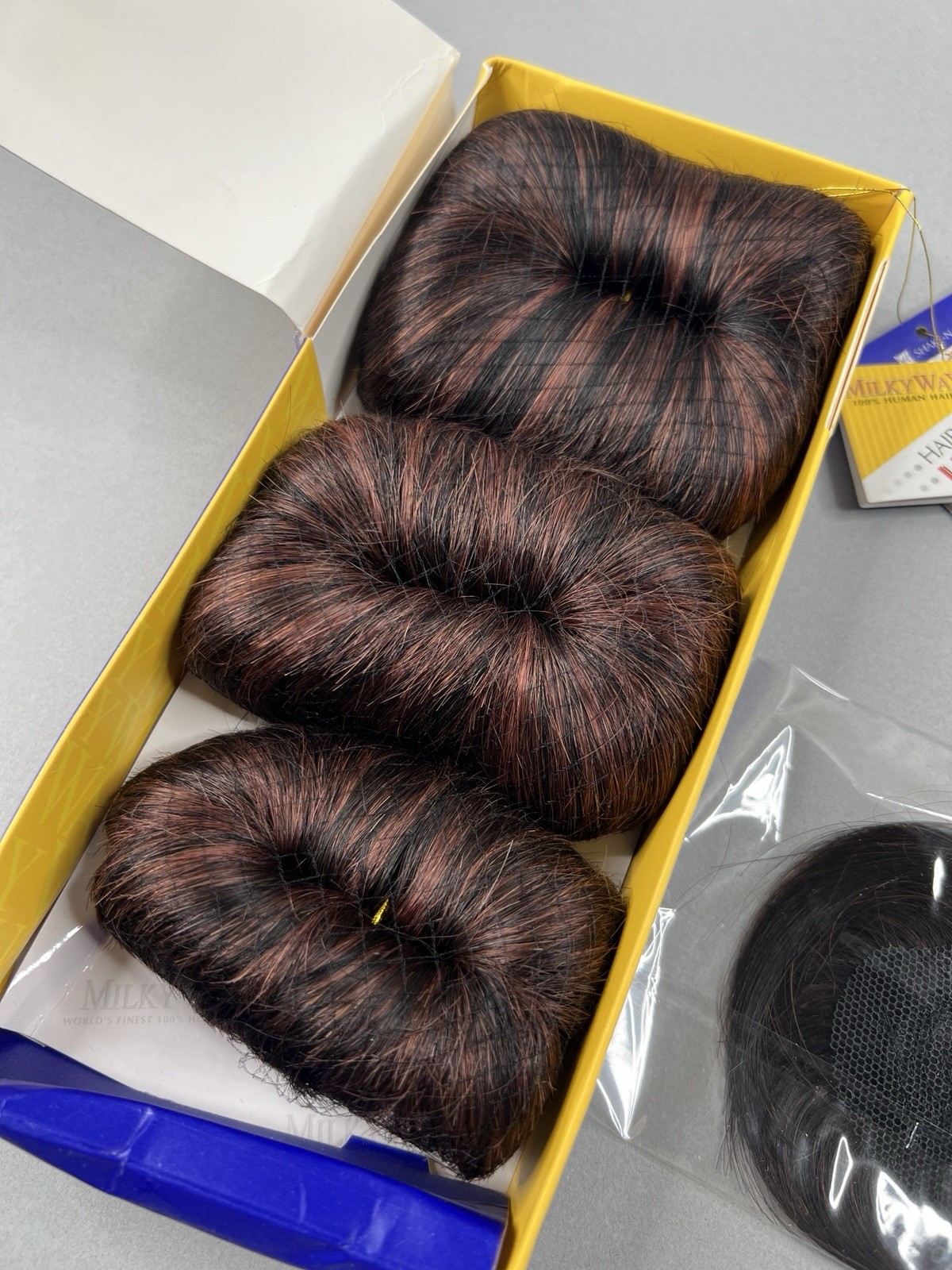 Milky Way F1B/33 Auburn Mix Human Hair 27 Pc Track Weft Extensions Short Style