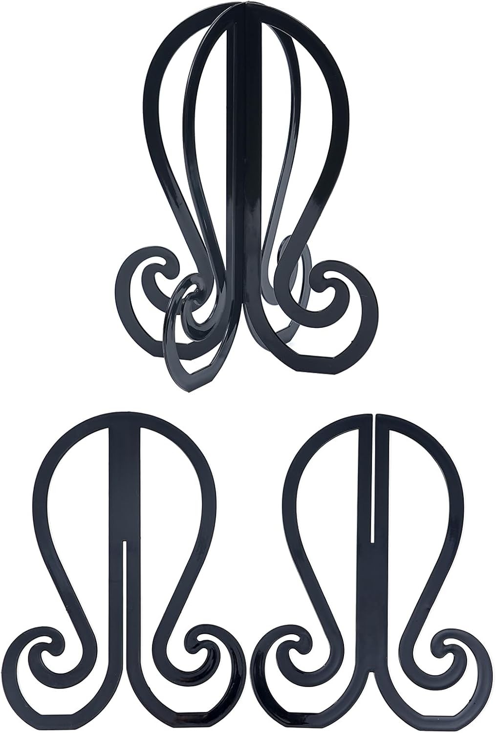 Plastic 3PCS Wig Stand Black Wig Head Stand Easy to Assemble Wig Stand