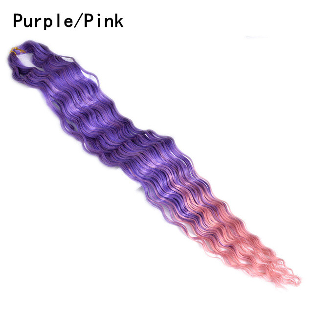 32″ Long Deep Wave Crochet Braids Afro Curls Ocean Wave Braiding Hair Extensions