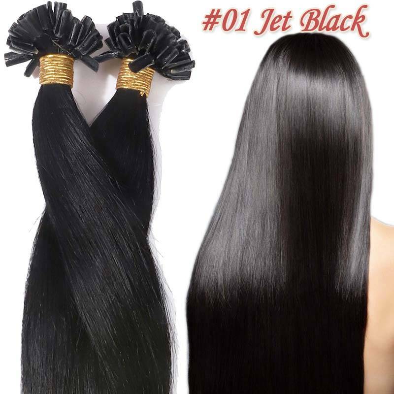 Keratin Glue Fusion Bonded Nail U Tip Remy Human Hair Extensions Balayage 1g/s