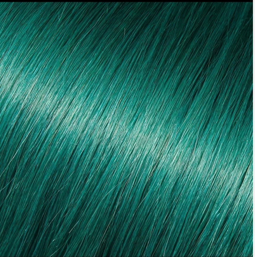 18 Pcs Babe I-Tip TEAL Mermaid Hair Extensions 18″ Peggy 100% Human Straight LUV