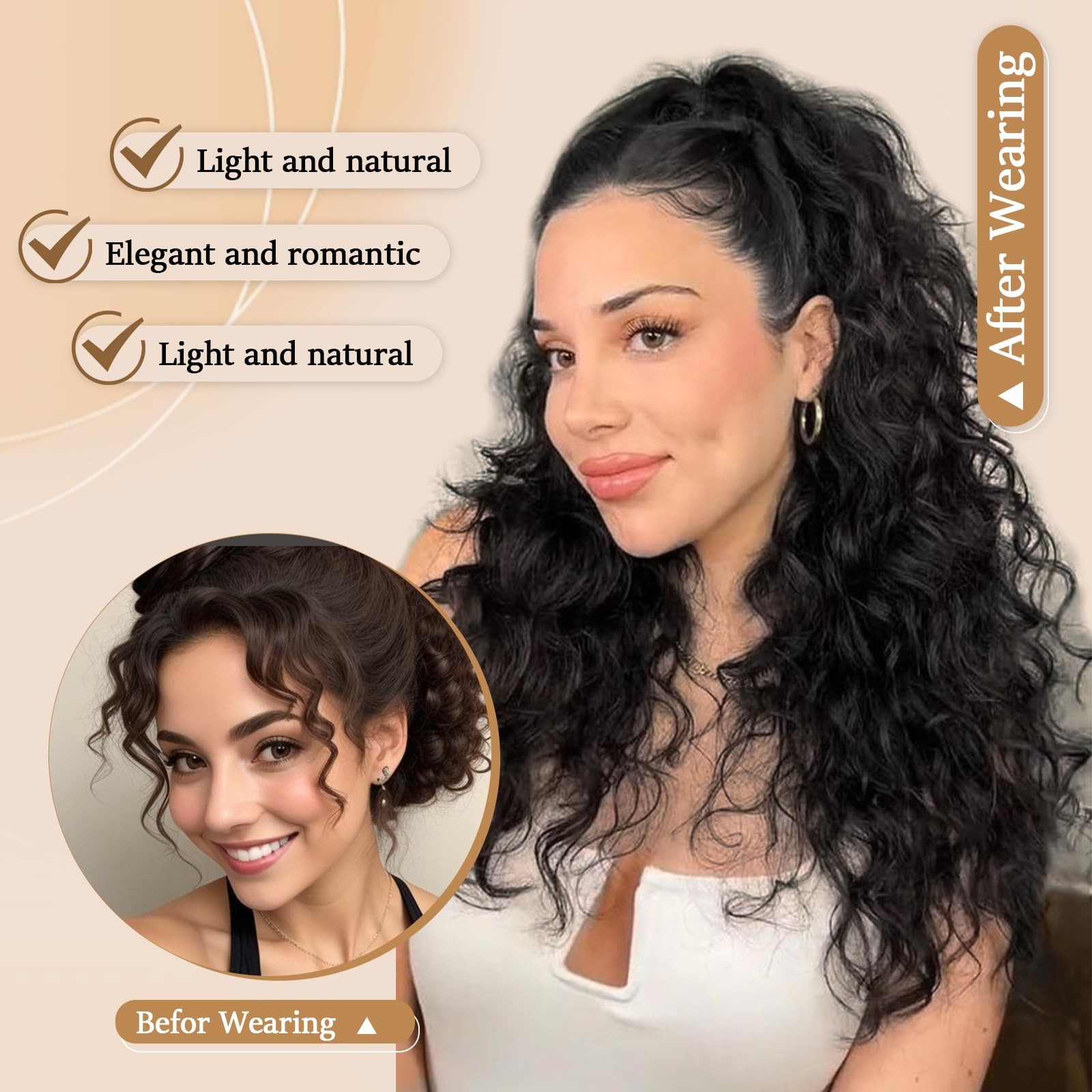 Drawstring Ponytail Extension 18inch 125g Natural Black – Easy to Wear