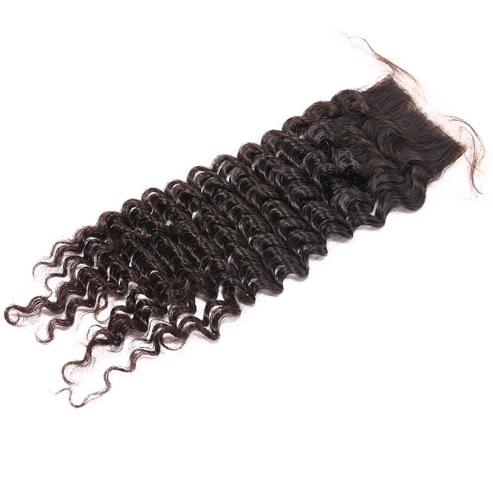 5×5 Silk Base Human Hair Lace Closure Kinky Curly Silk Top Closure Free Part 20″