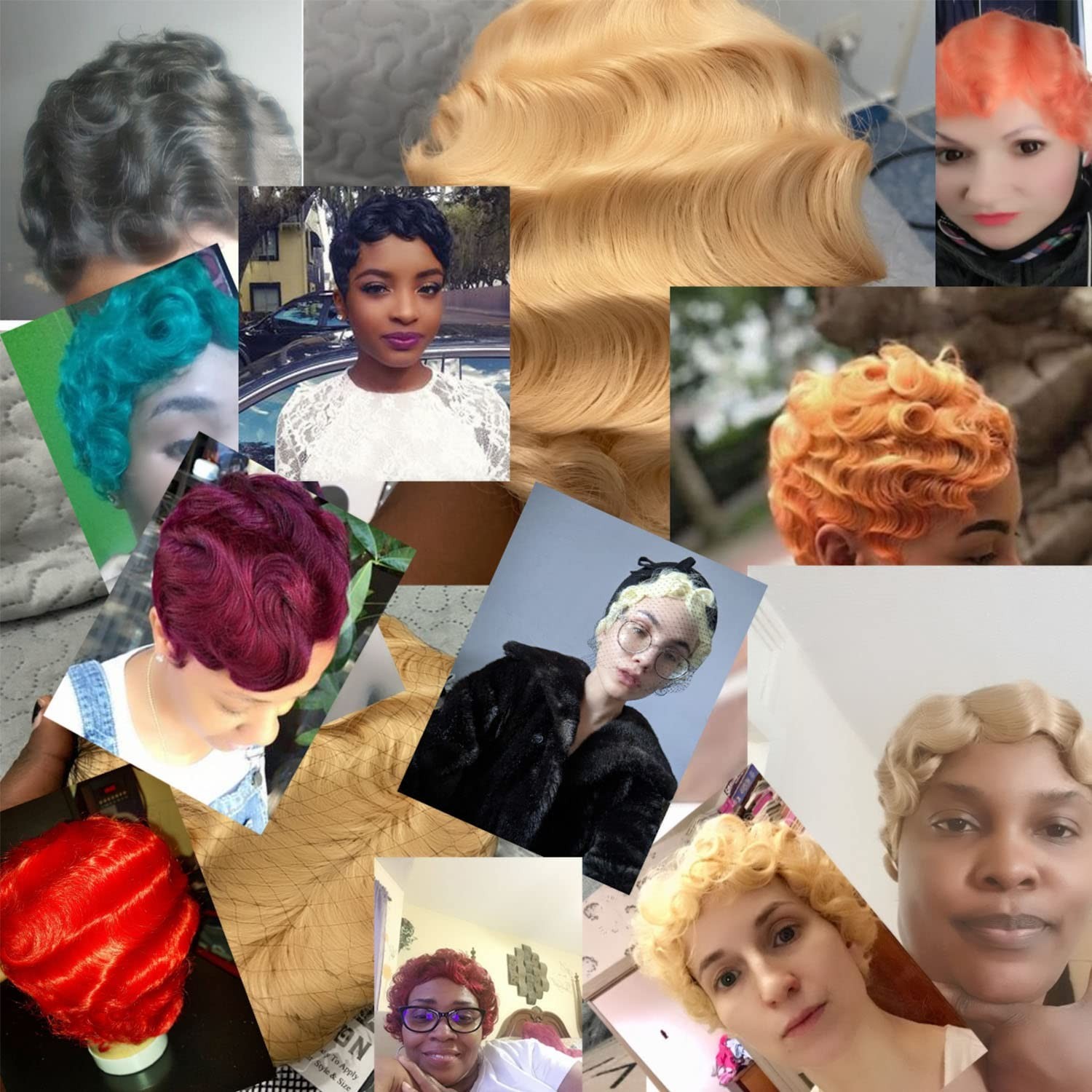 Durable Synthetic White Finger Wave Wig – Perfect for Themed Parties & Daily Use