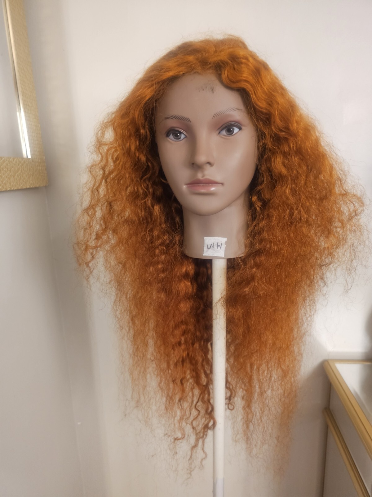 High Quality regular Top Orange 24″ Kinkcurly 150% Virgin Human Hair Lace Wig