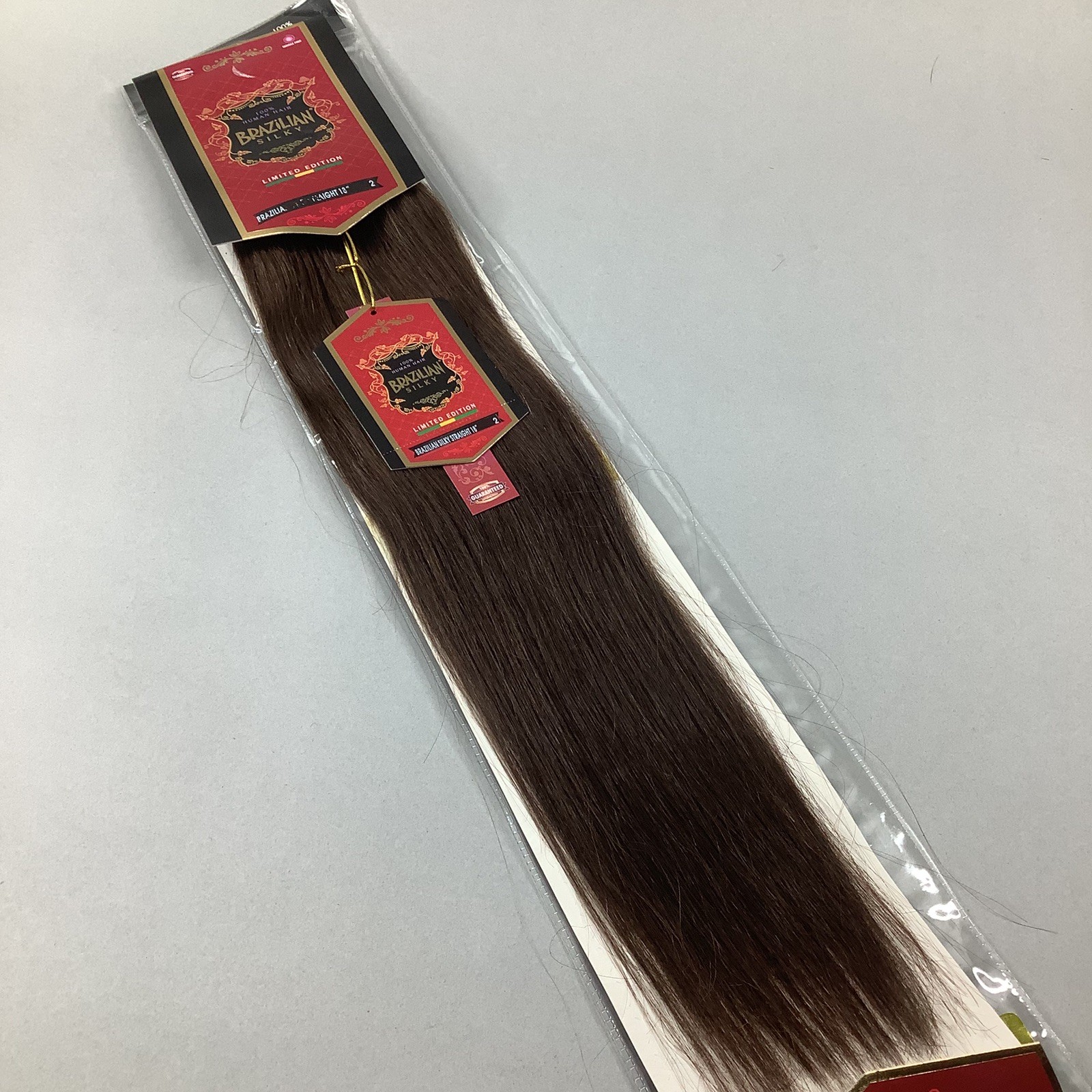 18” #2 Darkest Ash Brown Brazilian Silky Straight 100% Human Hair Extensions